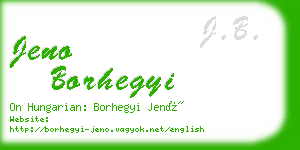 jeno borhegyi business card